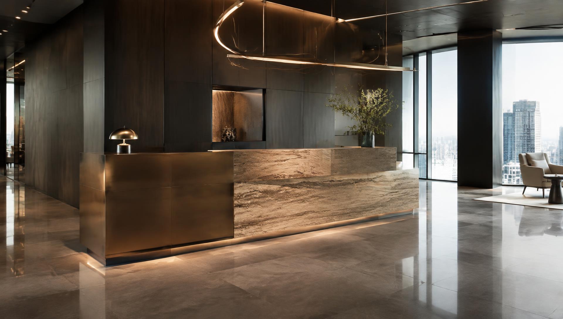 High-rise office reception area